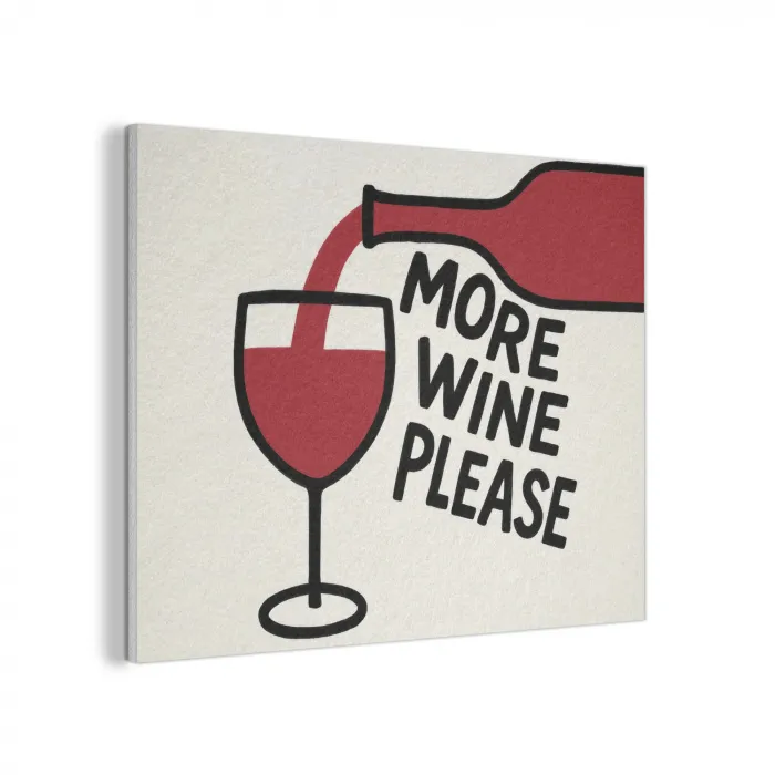 Wijnfles - Quote - Rood - Glas PET vilt klein -3d