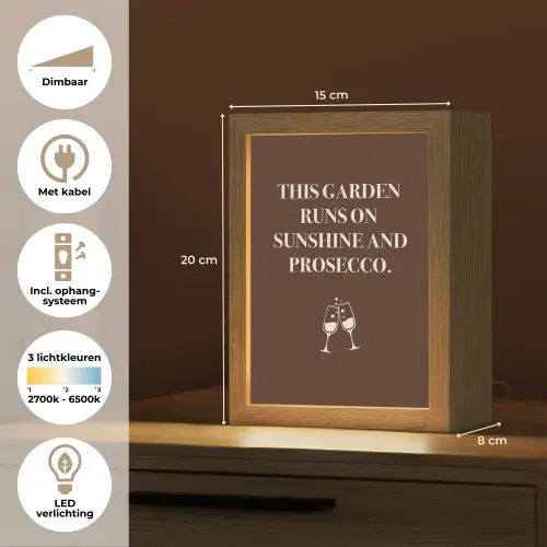 Bruin - Zomer - Quote - Drinken Light Box met kabel (Tafellamp) klein -USP_NL
