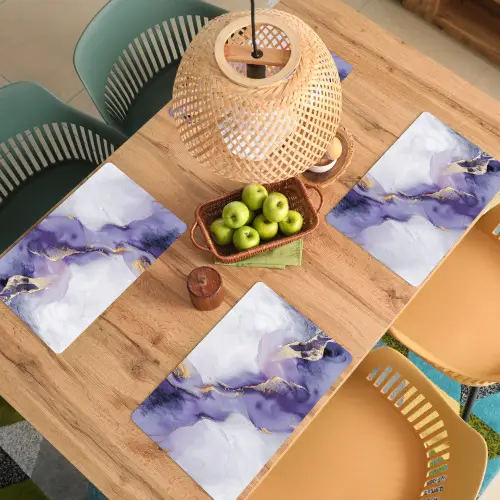 Paars - Modern - Marmer - Abstract Placemat vinyl groot -zzsfeer5_Kitchenyeah-website