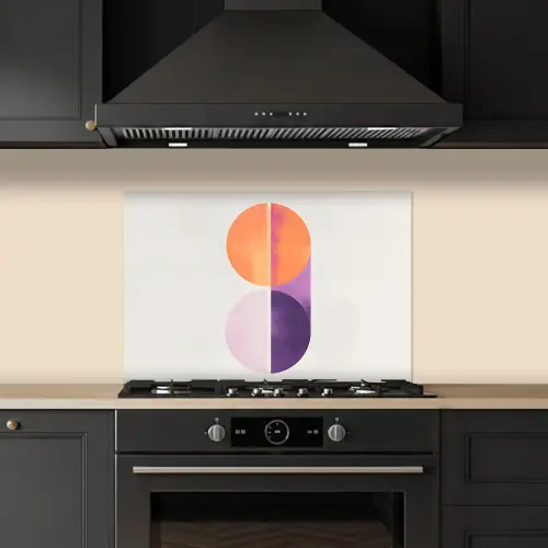 Cirkels - Abstract - Paars keuken achterwand spatscherm klein -sfeer1