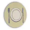Illustratie - Bord - Bestek - Beige Akoestische PET Vilt - Rond klein -3d