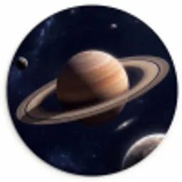 Planeten - Saturnus - Ruimte Wandcirkel kunststof plaat 5mm dik klein -3d