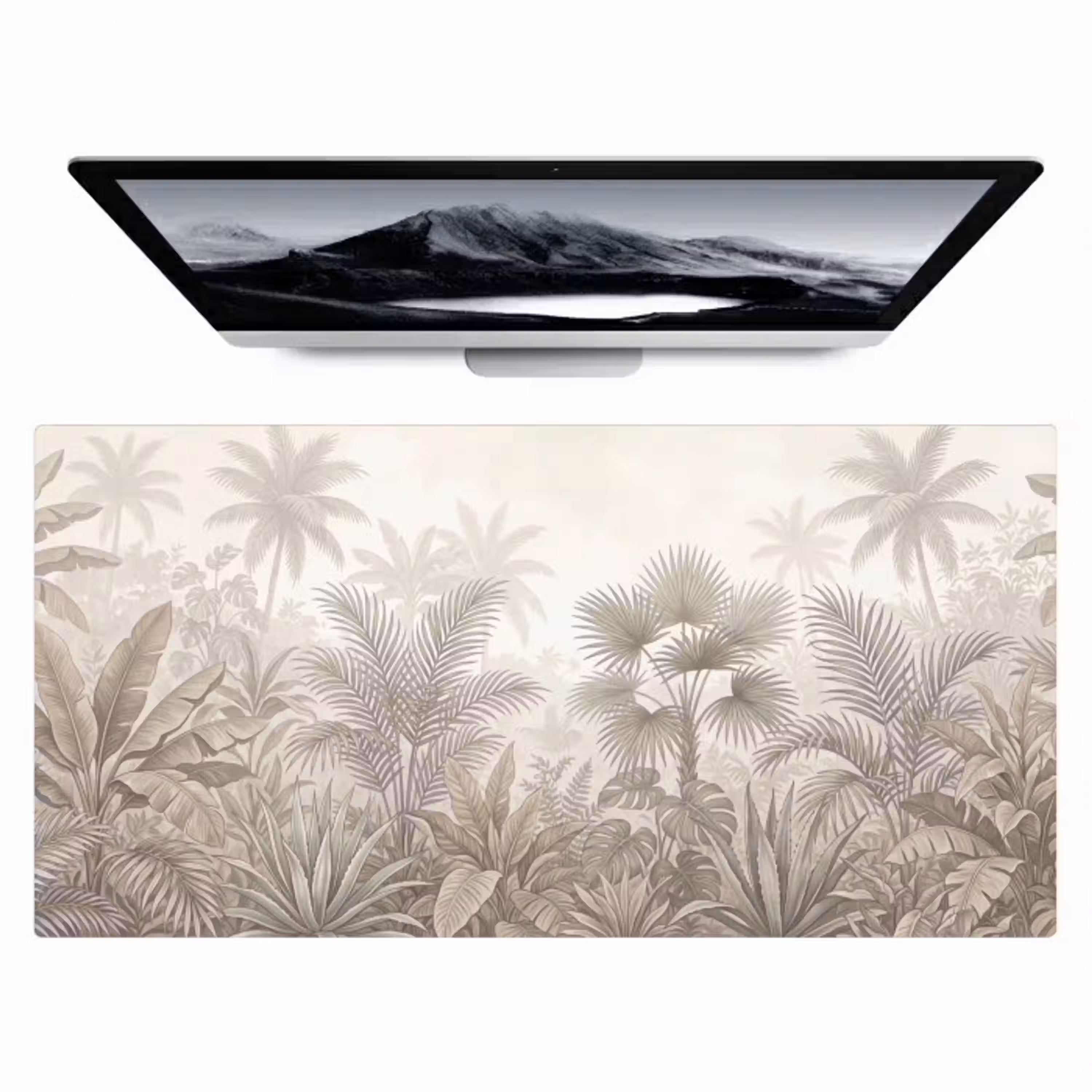 Jungle - Tropisch - Natuur -Vintage - Beige Muismat XXL klein -zzz3d