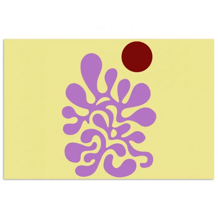 Koraal - Cirkel - Abstract - Geel poster papier klein -3d