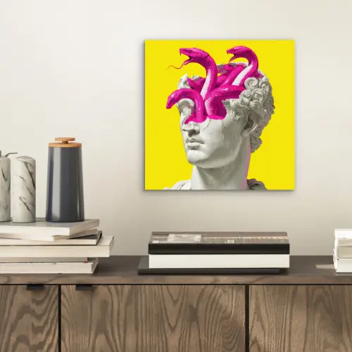 Buste - Slangen - Geel aluminium wit klein -sfeer1
