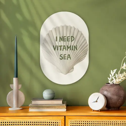 Schelp - Quote - Groen Wandcirkel Ovaal Forex klein -sfeer2