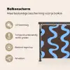 Kronkelende lijnen - Blauw - Bruin - Minimalistisch Balkonbeschermer Duitsland klein 596 -specs_NL