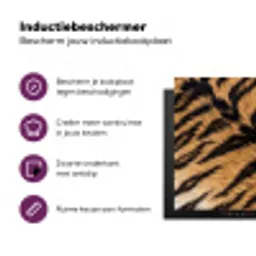 Realistisch - Tijgervacht - Zwart Inductie beschermer vinyl 3mm middel -zzzzzzz-cc-usp