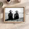 Vrouwen - Zonnehoed - Strand - Zwart - Wit Dienblad Rechthoek middel -USP_Formaat