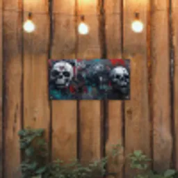 Schedels - Graffiti - Abstract tuinposter los doek klein -sfeer1