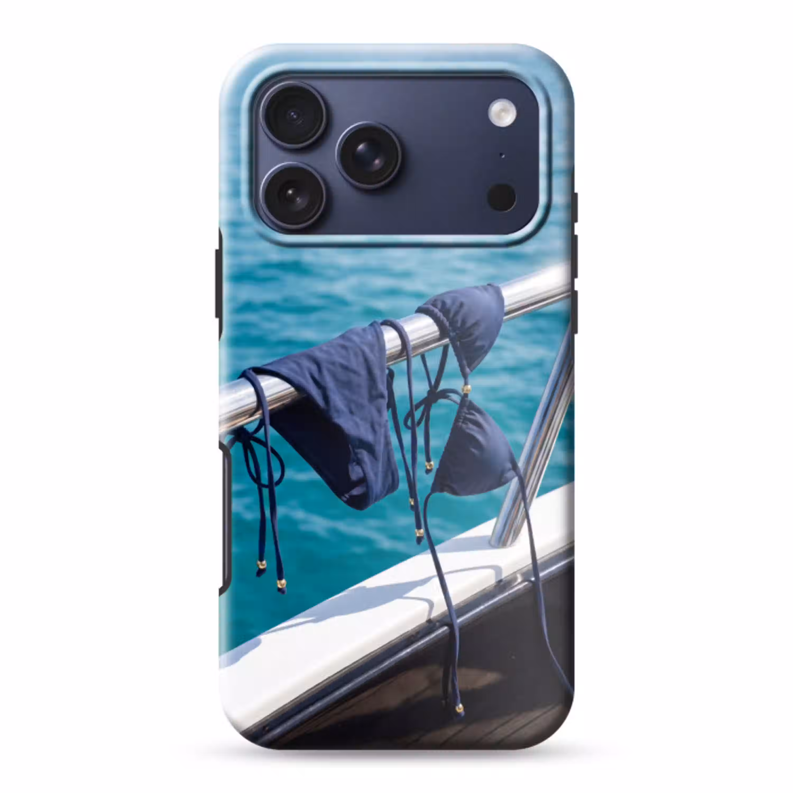 Bikini - Reling - Zee - Zomer - Blauw Toughcase MagSafe Apple iPhone 17 Pro Max klein -3d
