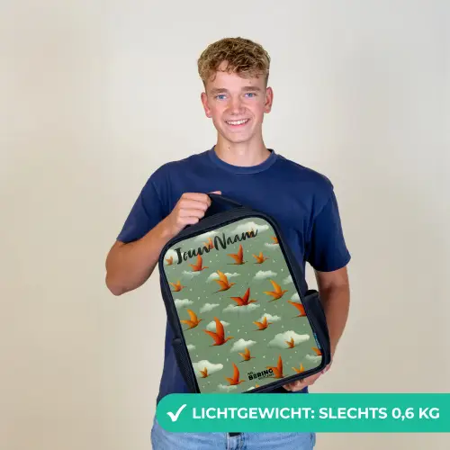 Patroon - Dino - Pterosaurussen Rugzak - Zwart middel -sfeer7_NL