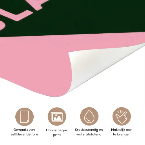 Tekst - Grafisch - Groen - Schaduw deurposter klein -closeup_NL