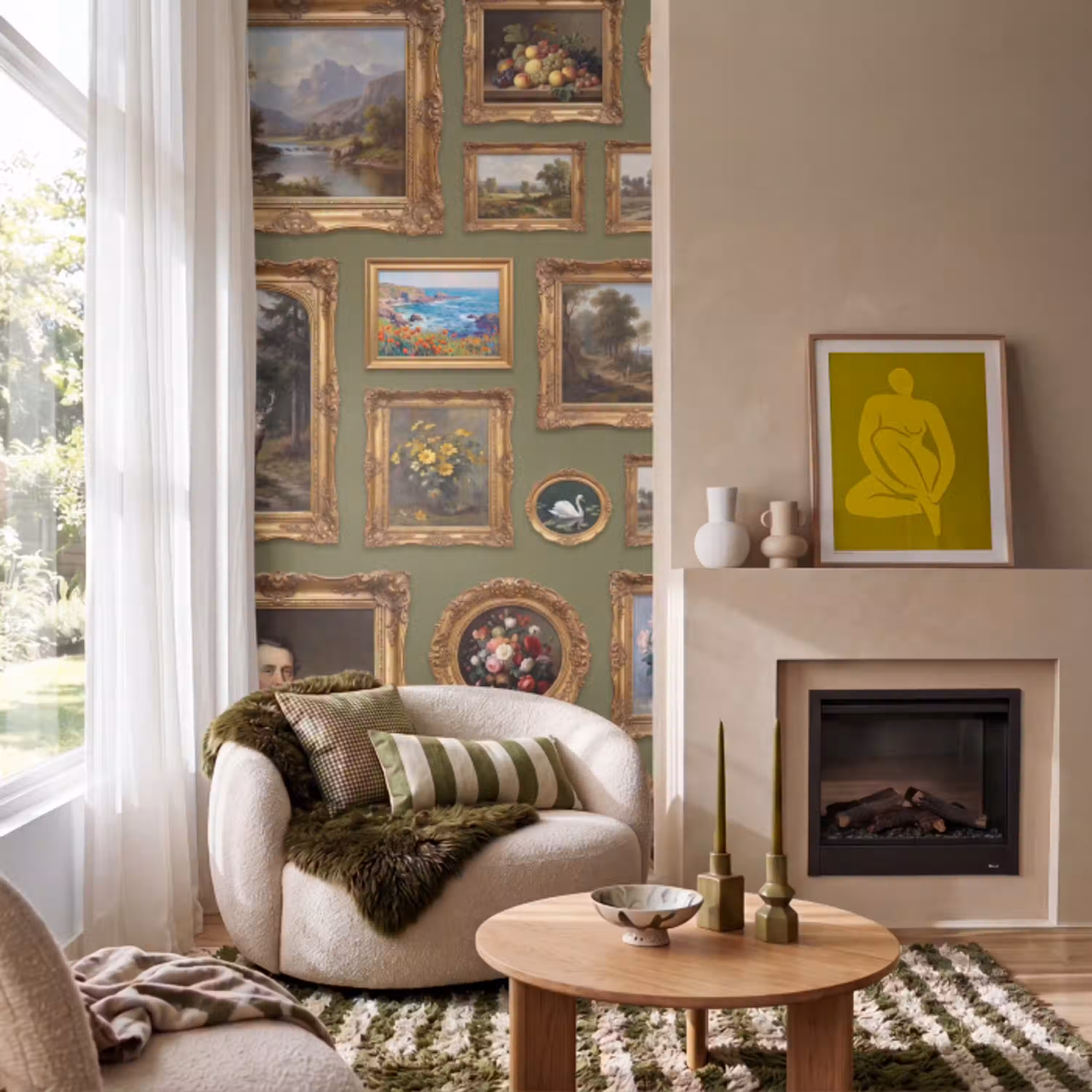 Hert - Bos - Natuur - Klassiek - Dieren Behang Vlies klein -sfeer2