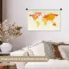 Wereldkaart - Oranje - Kleurrijk Wandkleed katoen klein -sfeer1