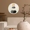 Japandi - Wabi sabi - Beige Wandcirkel kunststof plaat 5mm dik klein -sfeer1