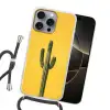Cactus - Groen - Minimalistisch Hoesje iPhone 16 Pro Max met koord klein -sfeer1