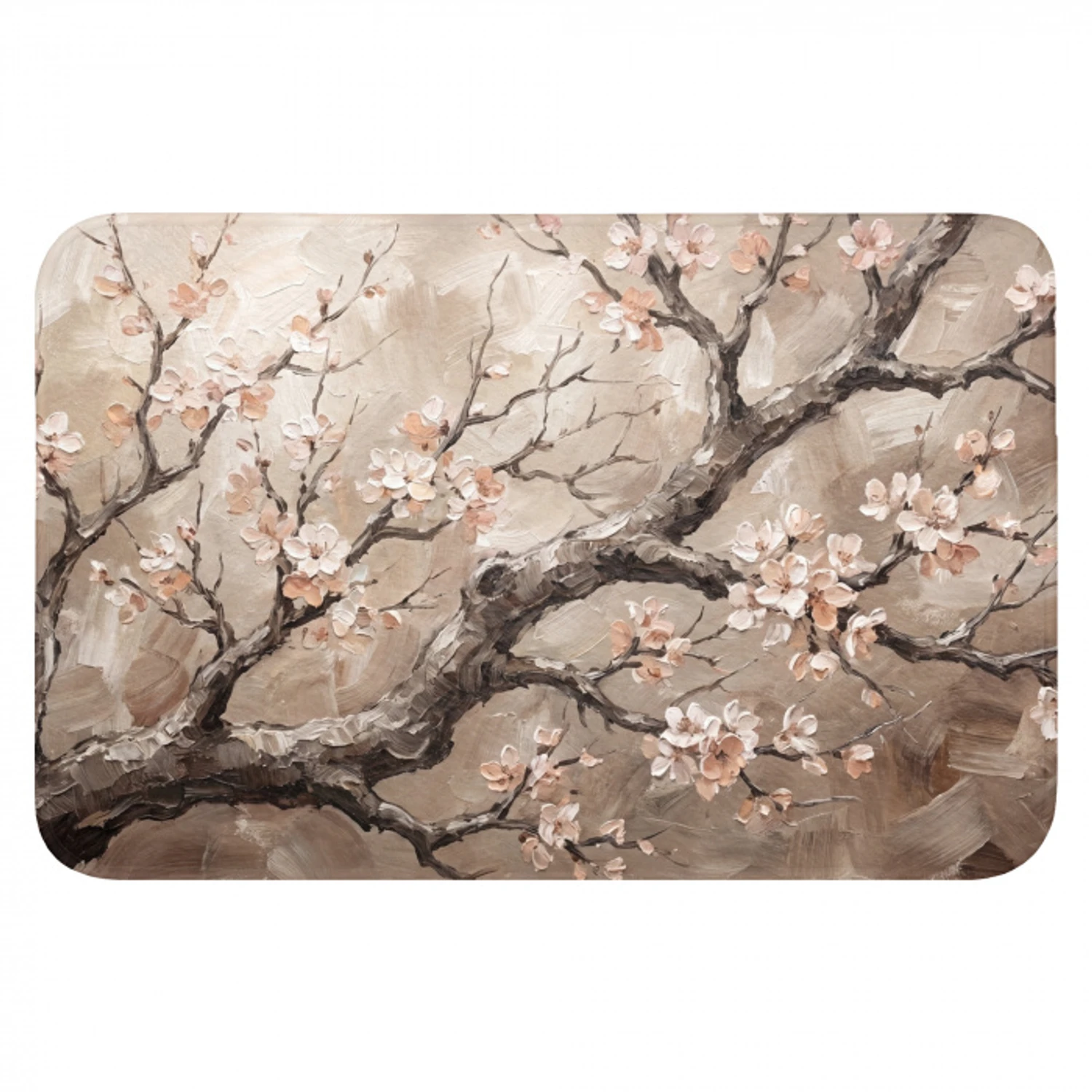 Bloesem - Takken - Schilderij - Beige - Serene Badmat klein -3d