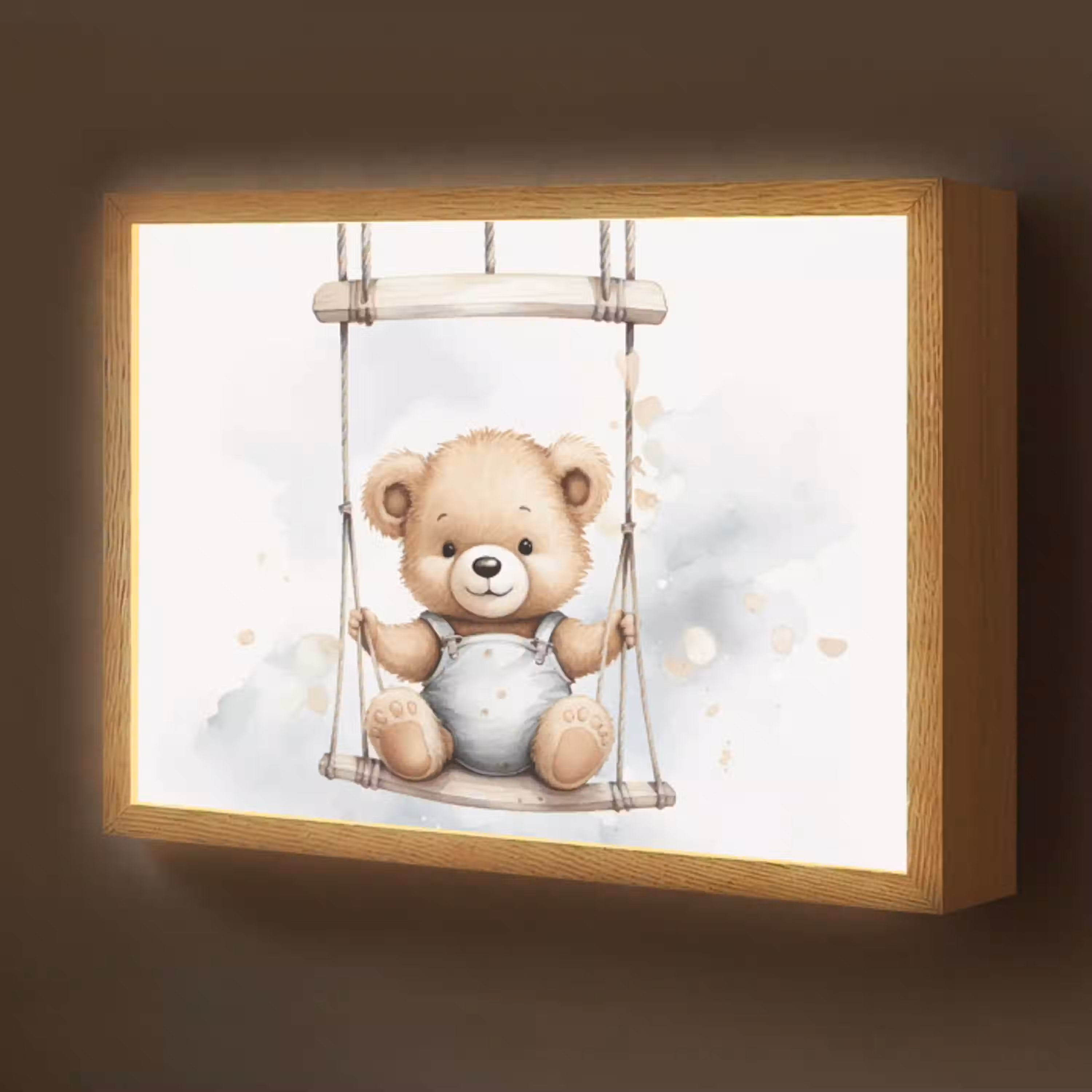 Beer - Baby - Dier - Kinderen Light Box met batterij (Wandlamp kind) middel -z3d_website
