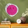 Smiley - Roze - Stippen Wandcirkel Organisch Forex 3mm klein -sfeer2