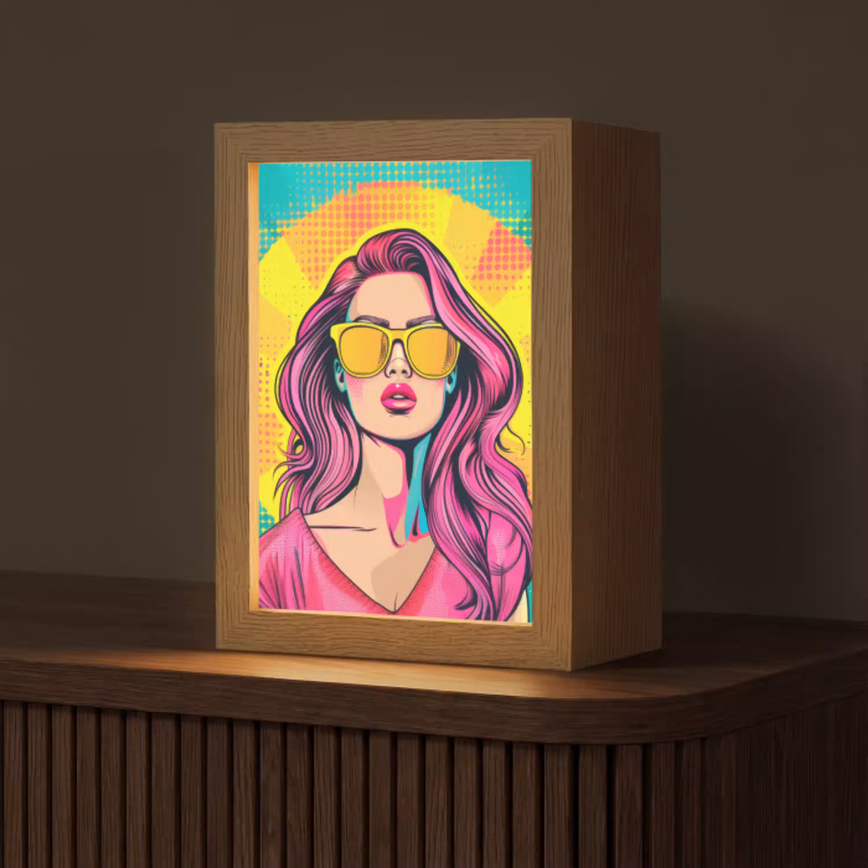 Zonnebril - Vrouw - Zonnig - Geel Light Box met kabel (Tafellamp) klein -z3d_website