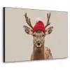 Hert - Kerst - Muts - Dieren - Winter - Grappig Textielframe zwart klein -3d