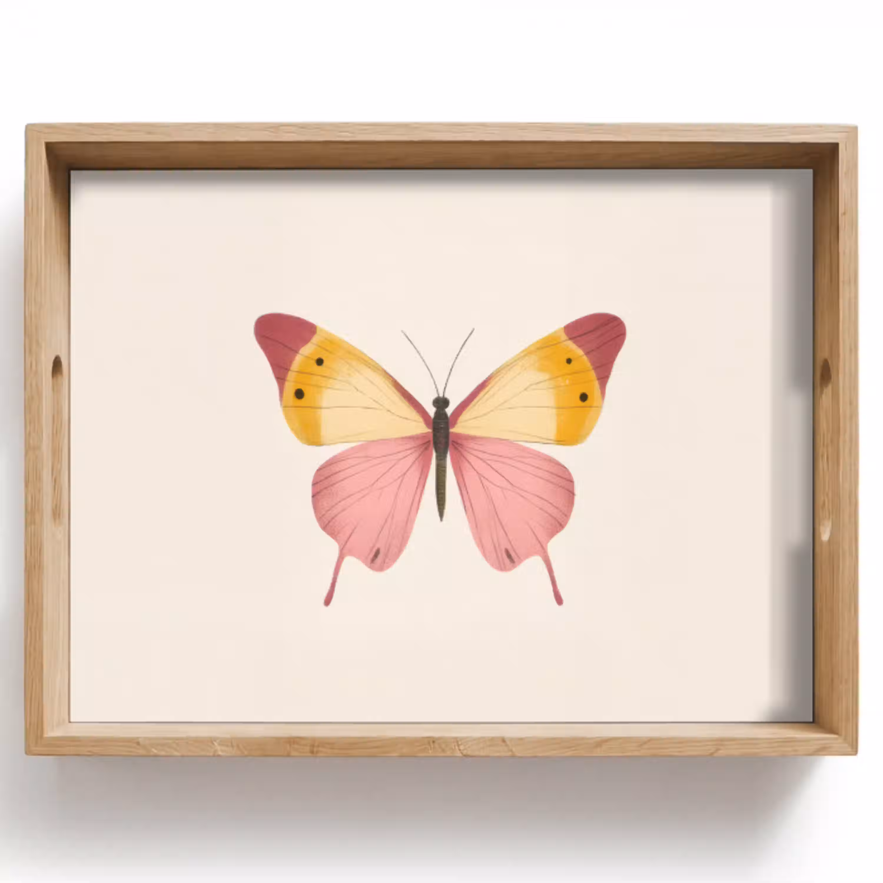 Vlinder - Illustratie - Roze Dienblad Rechthoek middel -z3d_shopping