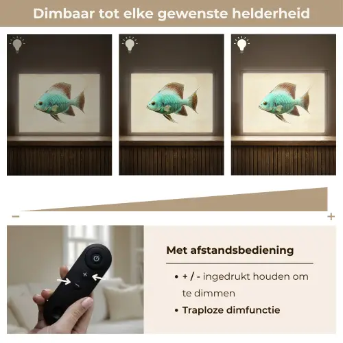 Schubben - Vis - Mint - Minimalistisch Light Box met batterij (Wandlamp) middel -USP_dimbaarNL