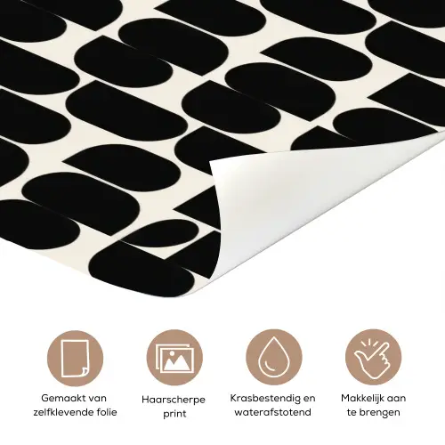 Modern - Patroon - Zwart deurposter klein 289 -closeup_NL