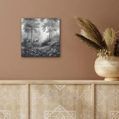 Bos - Hert - Zwart - Wit aluminium wit klein -sfeer4