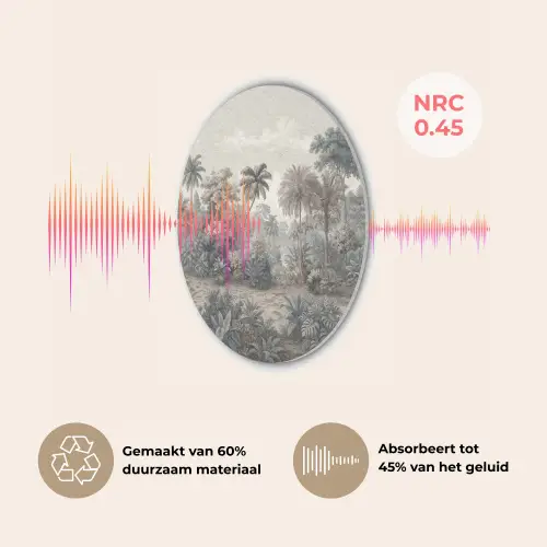 Tropisch - Landschap - Illustratie Akoestische PET Vilt - Rond klein -USP_NL