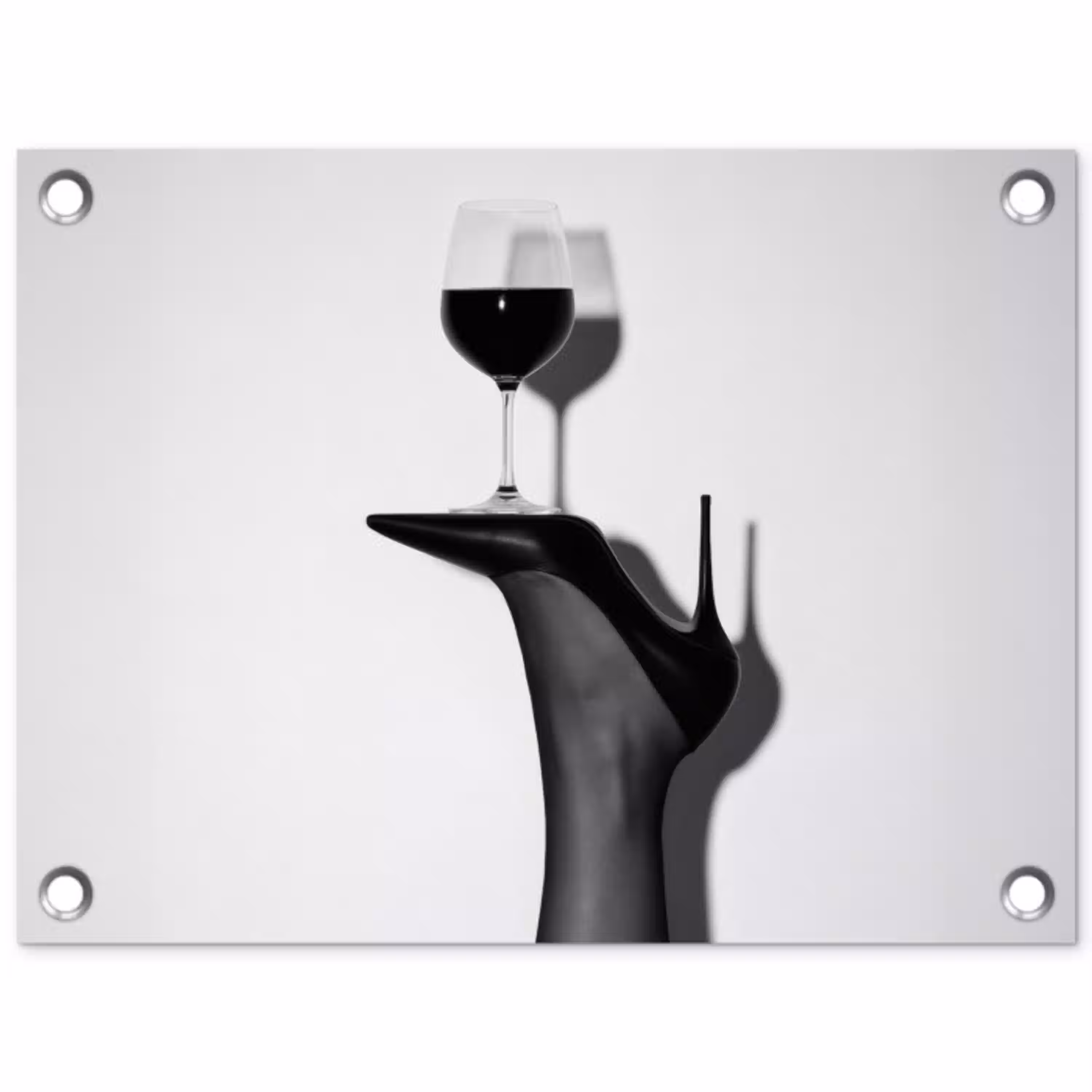 Hak - Wijn - Minimalistisch - Zwart tuinposter los doek klein -3d