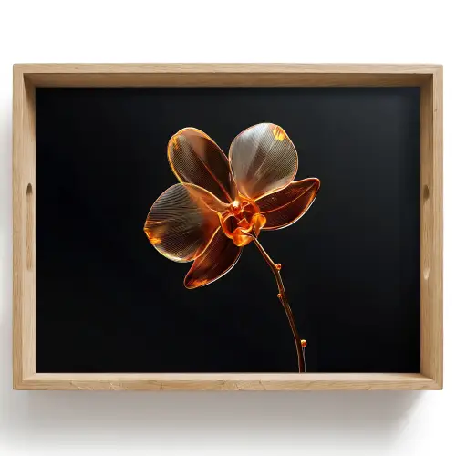 Orchidee - Doorzichtig - Bloem Dienblad Rechthoek middel -z3d_shopping