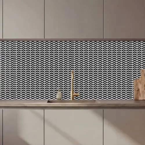 Patronen - Abstract - Zwart - Wit - Geometrie keuken achterwand 2 middel 871 zz_3dshopping