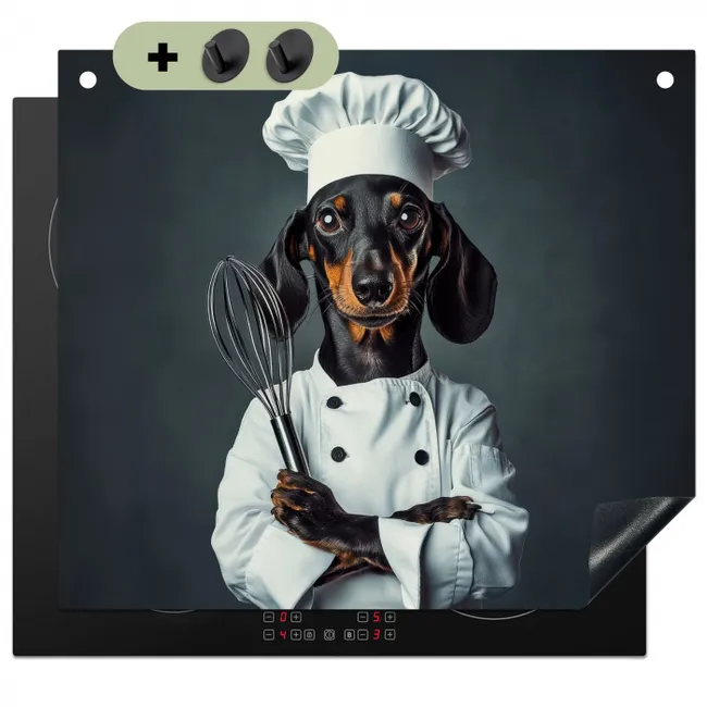 Inductiebeschermer & spatscherm (2in1) - Hond - Garde - Kok