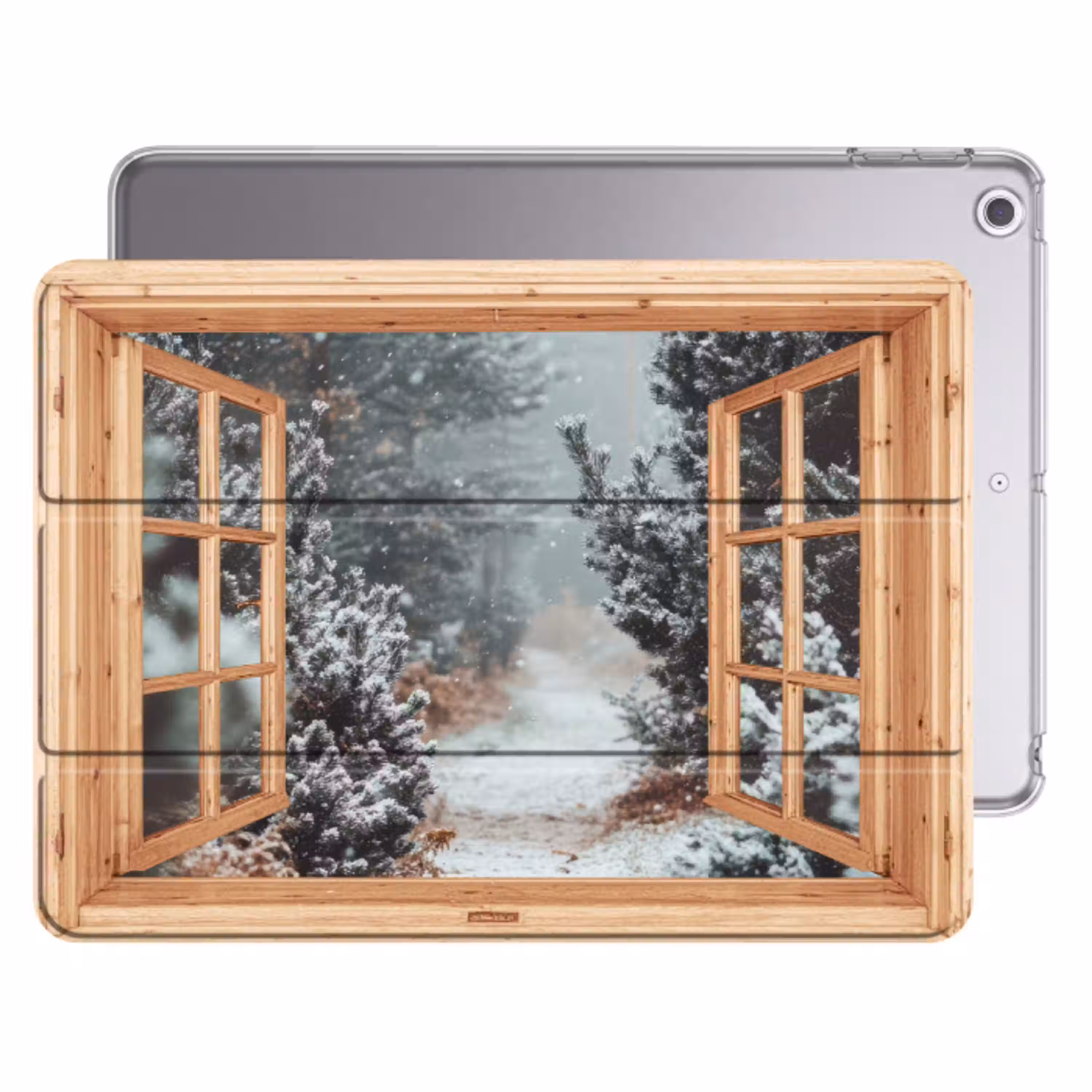 Bos - Winter - Bomen - Natuur - Pad - Doorkijk Apple iPad 2017 middel -threedimensional_3d_global