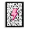Bliksem - Roze - Stippen fotolijst zwart zonder passe partout klein -3d