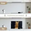 Ananas - Goud - Verf - Zwart - Fruit - Luxe keuken achterwand spatscherm klein -voor_na_NL