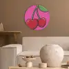 Kers - Roze - Fruit Akoestische PET Vilt - Rond klein -sfeer1