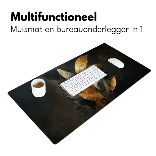 Gouden Bladcompositie – Botanische Luxe Muismat XXL klein -sfeer4