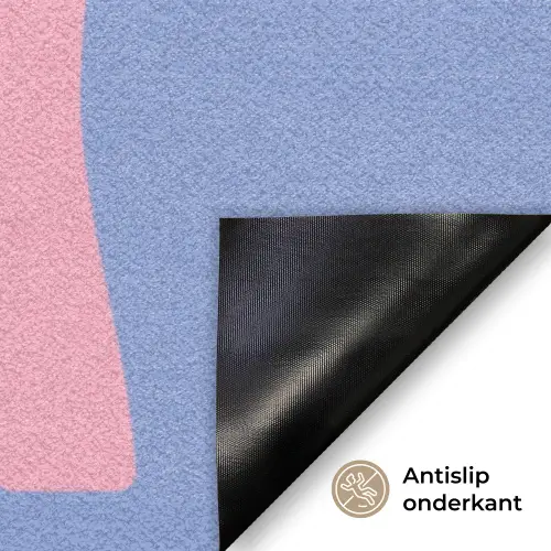 Chill - Roze - Blauw - Golvend Deurmat klein -antislip_NL