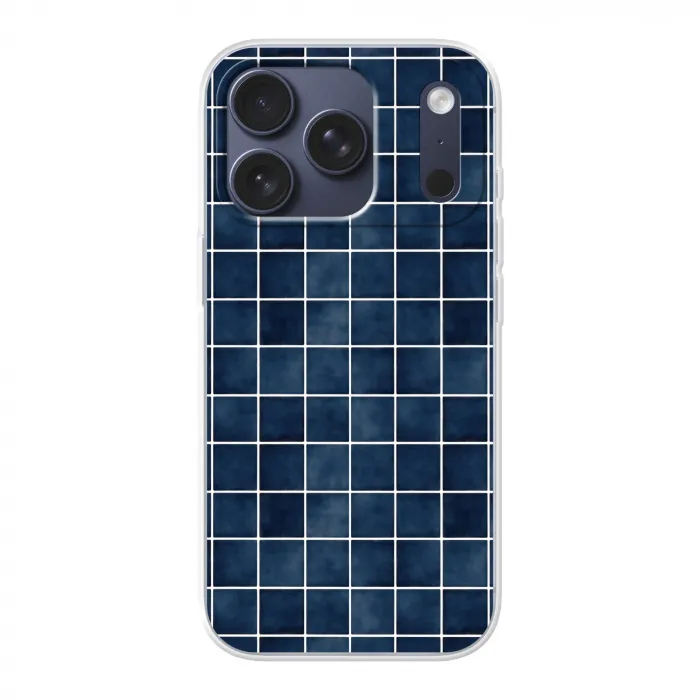 Tegel - Modern - Blauw Telefoonhoesje iPhone 17 Pro klein 878 -3d