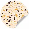 Terrazzo -  Patroon - Geel - Wandcirkel behangsticker klein 186 -3d