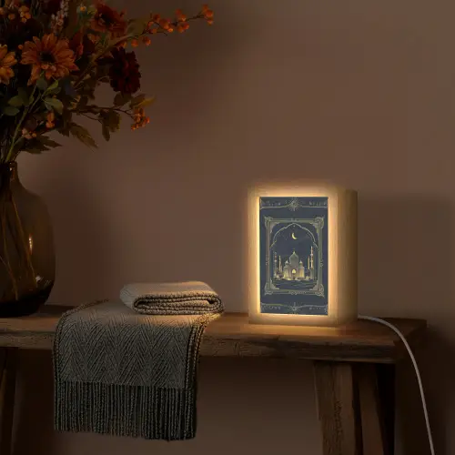 Moskee - Islam - Goud - Ramadan - Islamitische Light Box met kabel (Tafellamp) klein -sfeer4