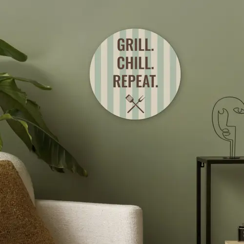 Quote - Strepen - Grill Akoestische PET Vilt - Rond klein -sfeer2