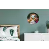 Doorkijk - Bloemen - Tropisch - Kleurrijk Wandcirkel aluminium klein -slaapkamer