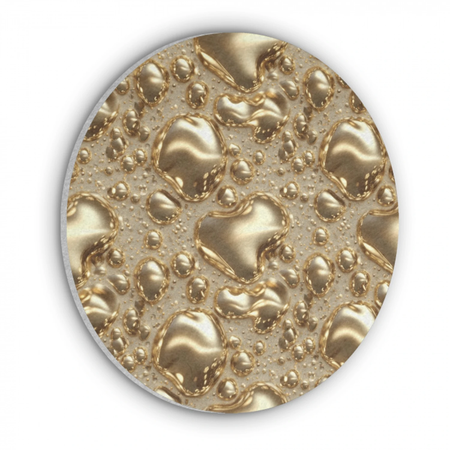 Druppels - Organisch - Goud Akoestische PET Vilt - Rond klein 838 -3d