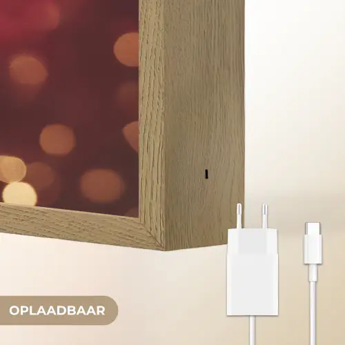 Jingle - Bells - Kerst - Rood Light Box met batterij (Wandlamp) middel -USP_websiteoplaadbaarNL
