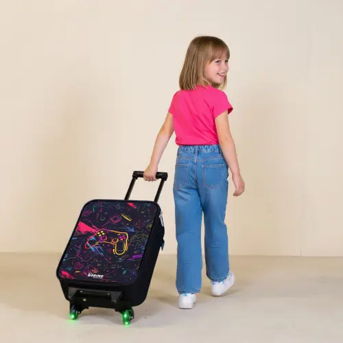 Gamerwereld in neonstijl Kinderkoffer - Zwart klein -sfeer1