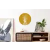 Lijnillustratie - Ananas - Bladkroon - Okergeel Wandcirkel aluminium klein -kantoor